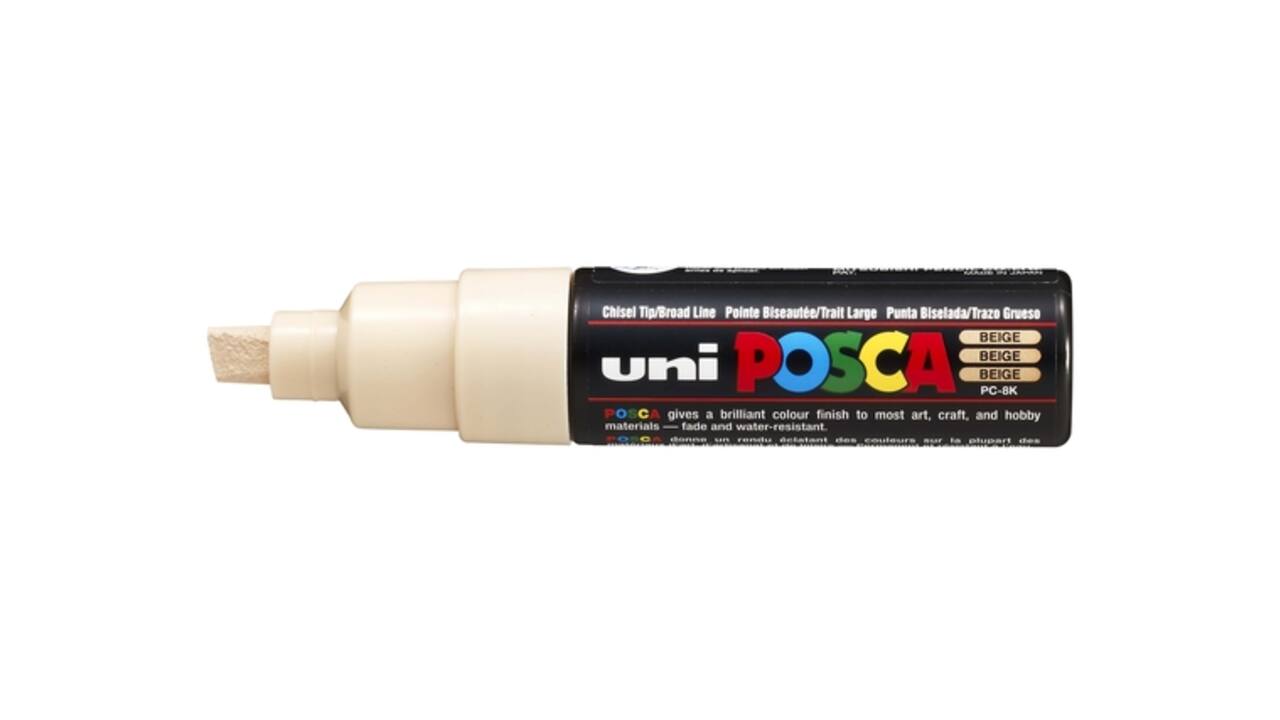 Paintmarker Uni POSCA PC8K breed schuin beige