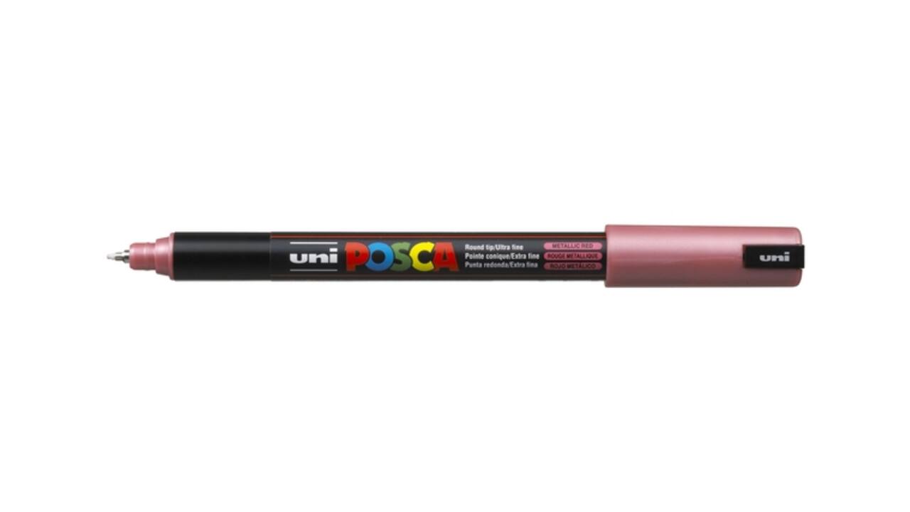 Paintmarker Uni POSCA PC1MR extra fijn metallic rood