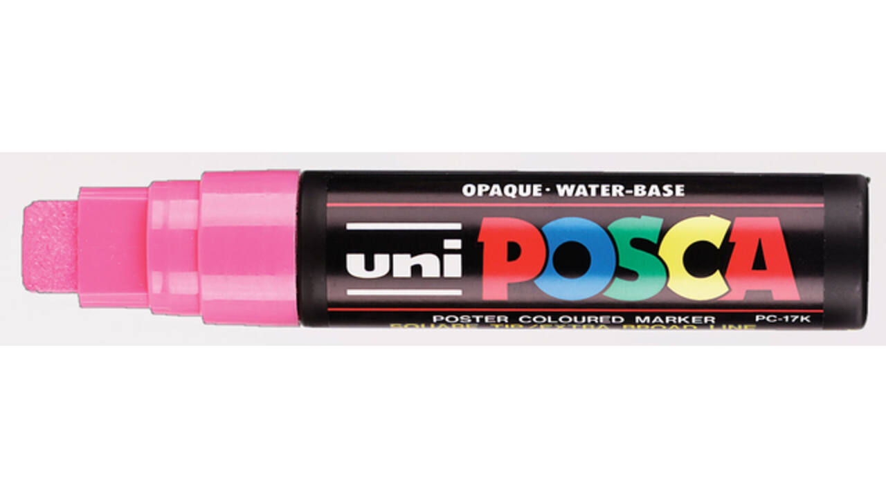 Paintmarker Uni POSCA PC17K extra breed rechthoek roze