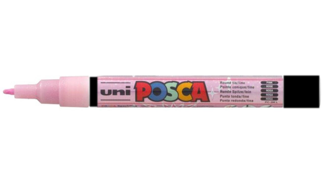 Paintmarker Uni POSCA PC3M fijn glitter roze