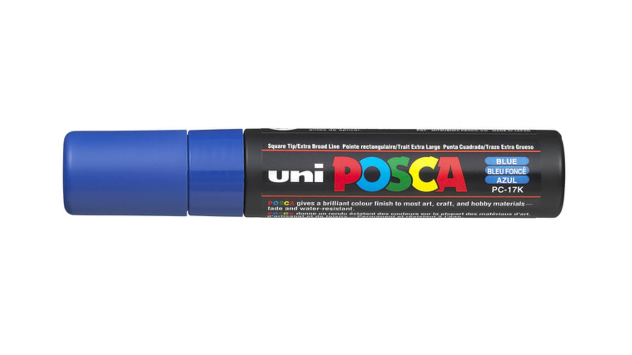 Paintmarker Uni POSCA PC17K extra breed rechthoek donkerblauw