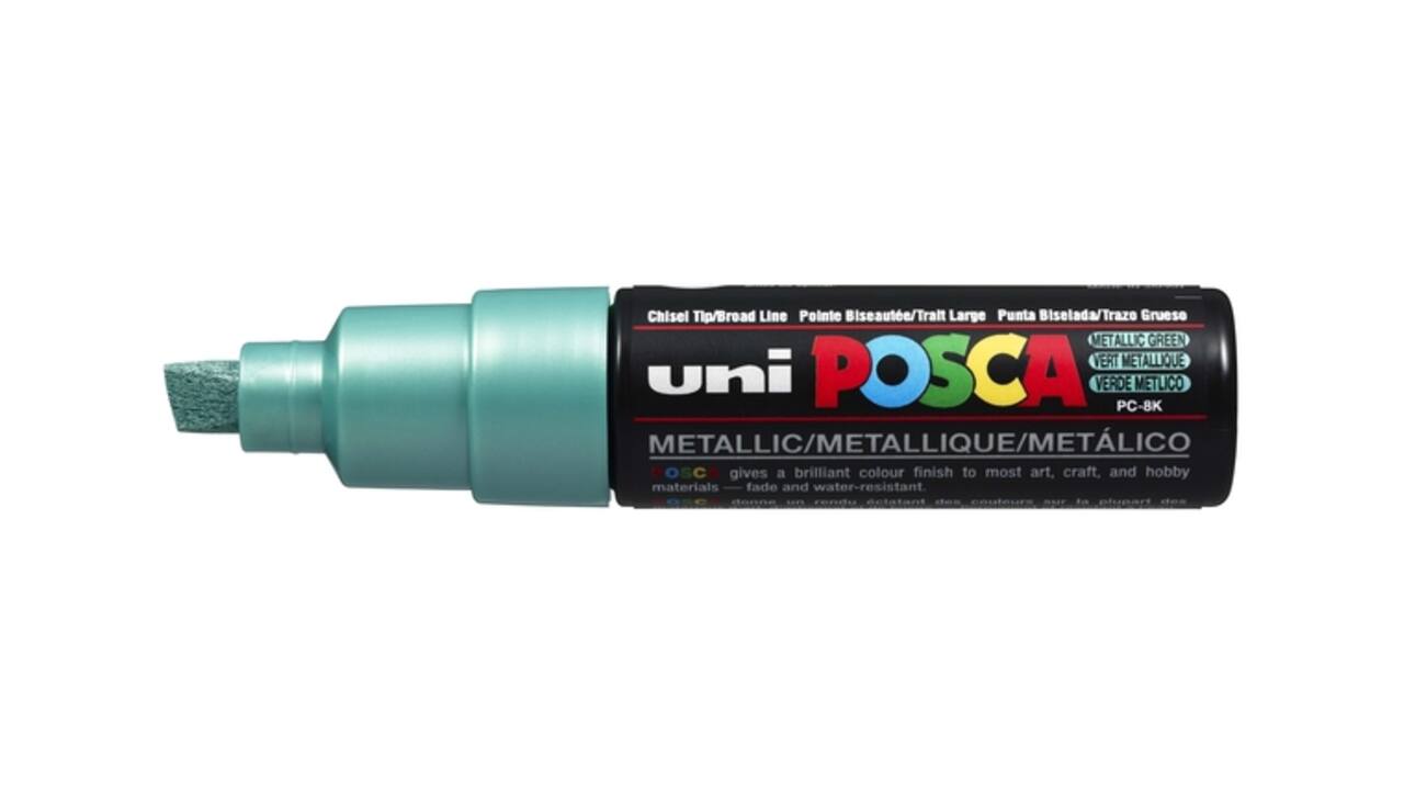 Paintmarker Uni POSCA PC8K breed schuin metallic groen