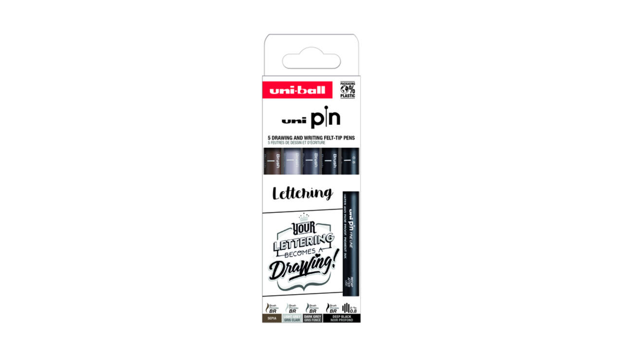 Fineliner Uni-ball Pin Musthave Handlettering set à 5 stuks assorti