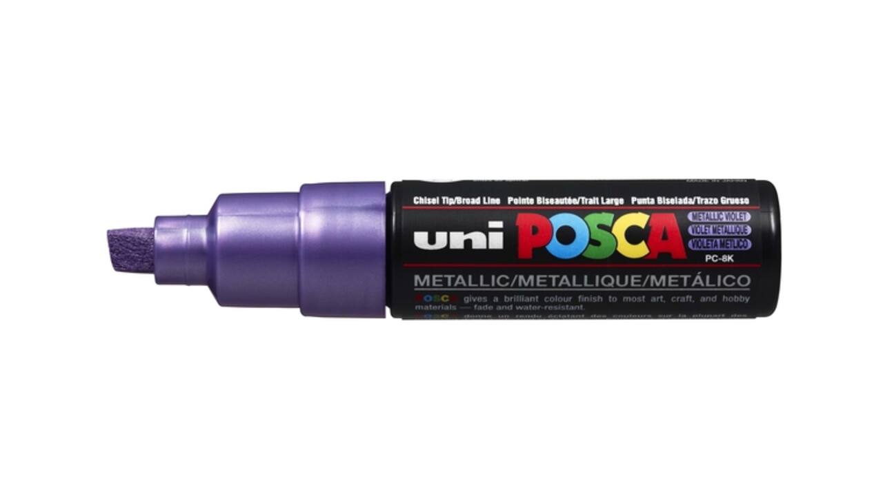 Paintmarker Uni POSCA PC8K breed schuin metallic paars
