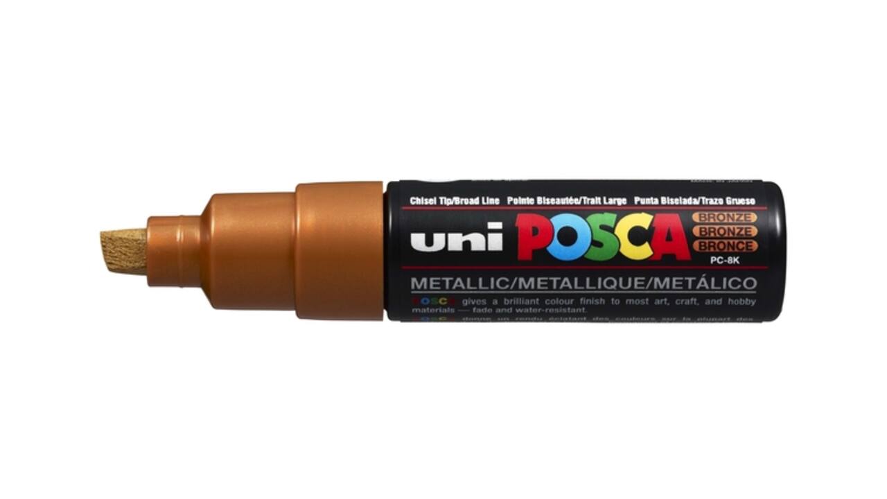 Paintmarker Uni POSCA PC8K breed schuin brons