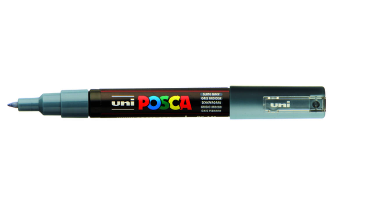 Paintmarker Uni POSCA PC1MC extra fijn leisteengrijs