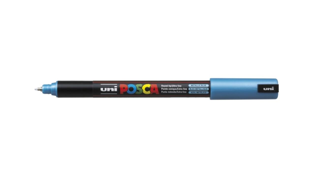 Paintmarker Uni POSCA PC1MR extra fijn metallic blauw