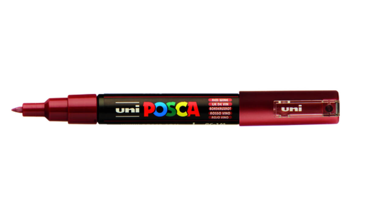 Paintmarker Uni POSCA PC1MC extra fijn wijnrood