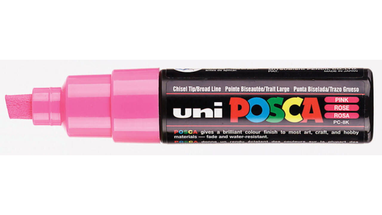 Paintmarker Uni POSCA PC8K breed schuin roze