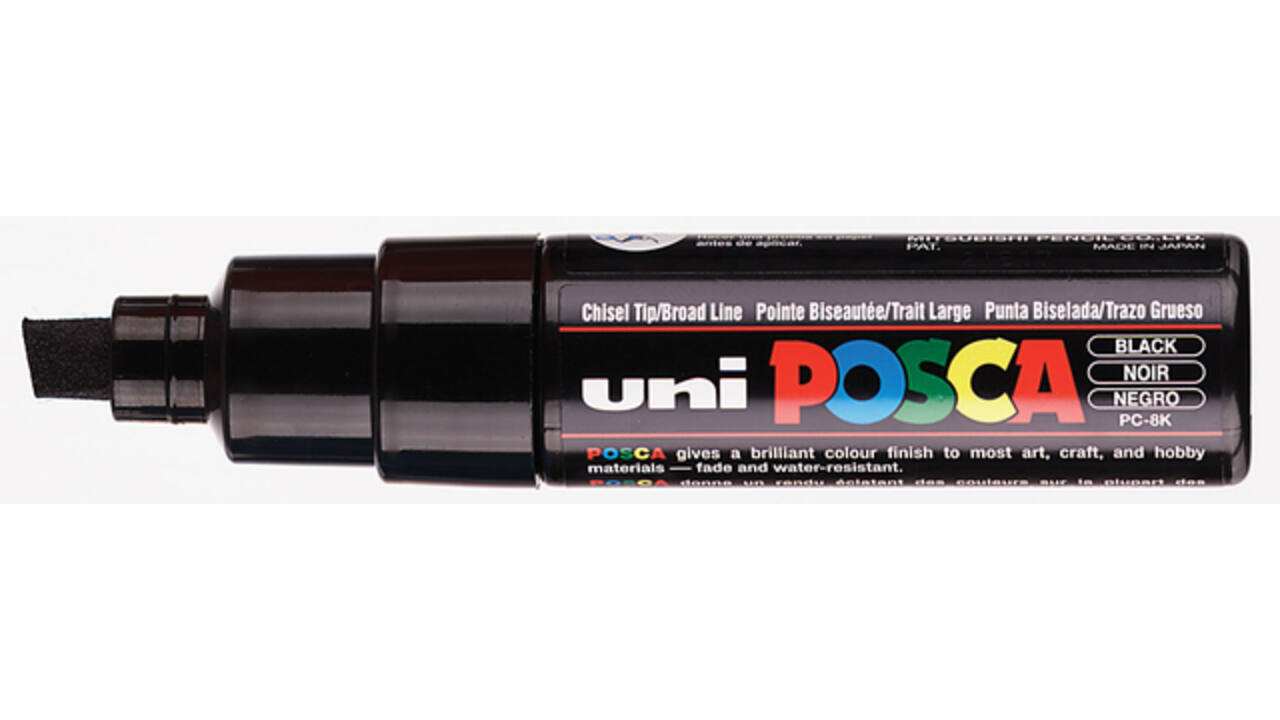 Paintmarker Uni POSCA PC8K breed schuin zwart