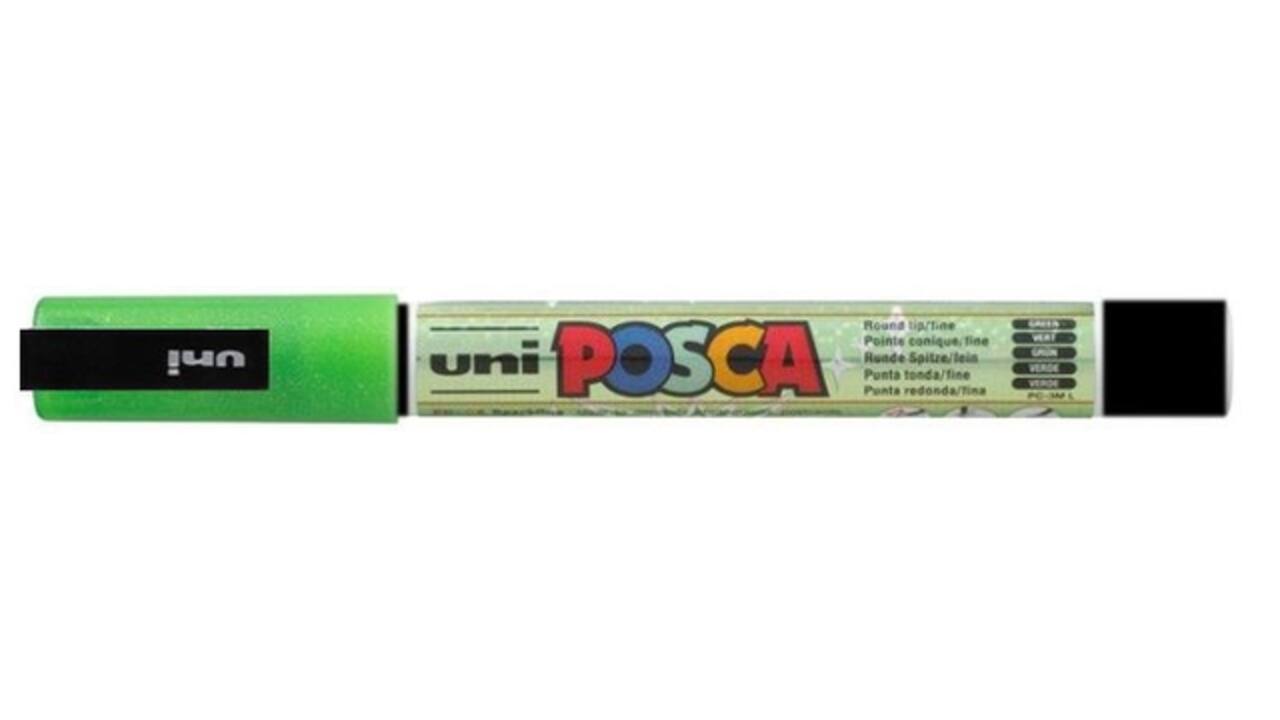 Paintmarker Uni POSCA PC3M fijn glitter donkergroen