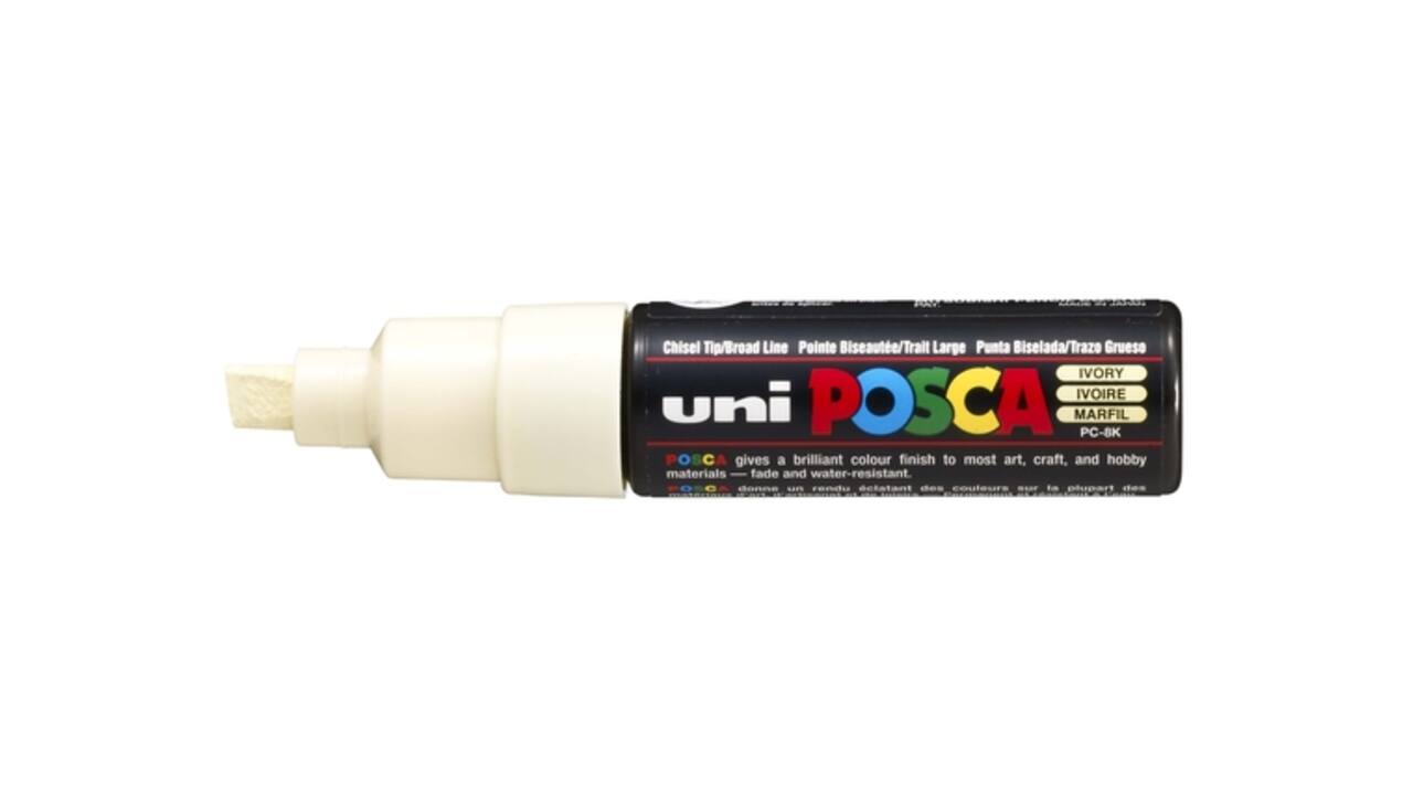 Paintmarker Uni POSCA PC8K breed schuin ivoor