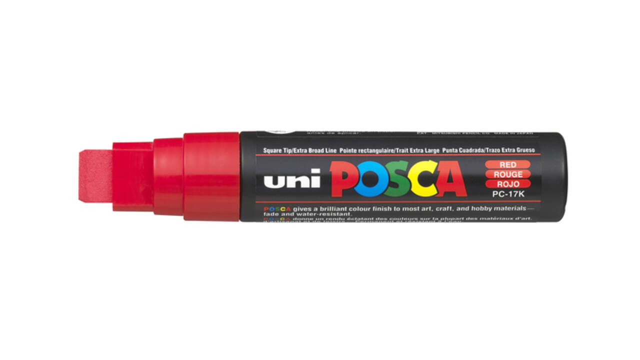 Paintmarker Uni POSCA PC17K extra breed rechthoek rood