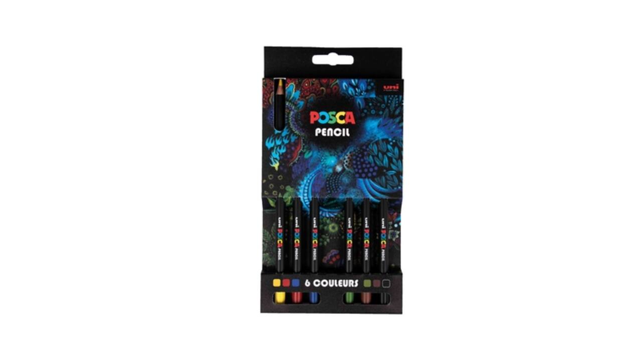 Kleurpotloden Posca assorti set à 6 stuks
