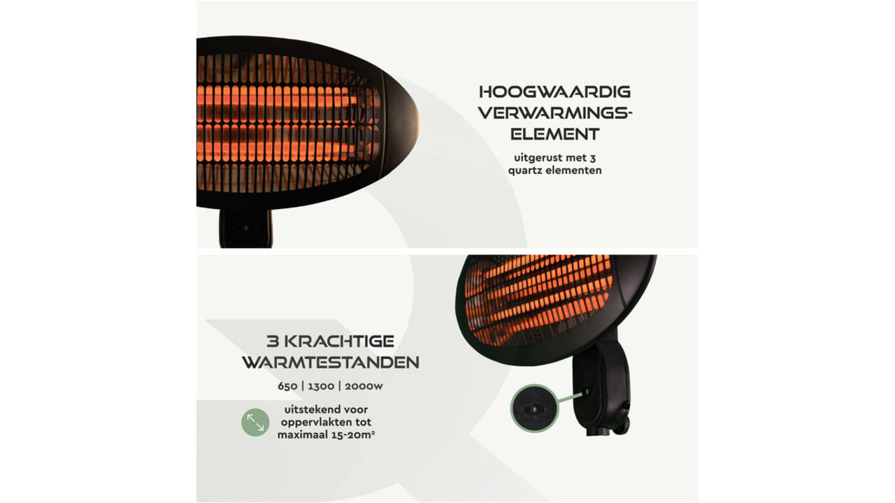 Terrasverwarmer BRASQ PHW100 hangend elektrisch