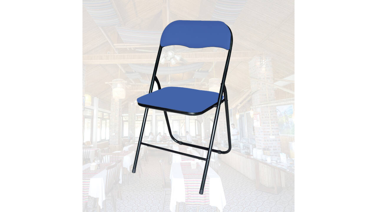 Klapstoel BRASQ FC100 blauw-zwart