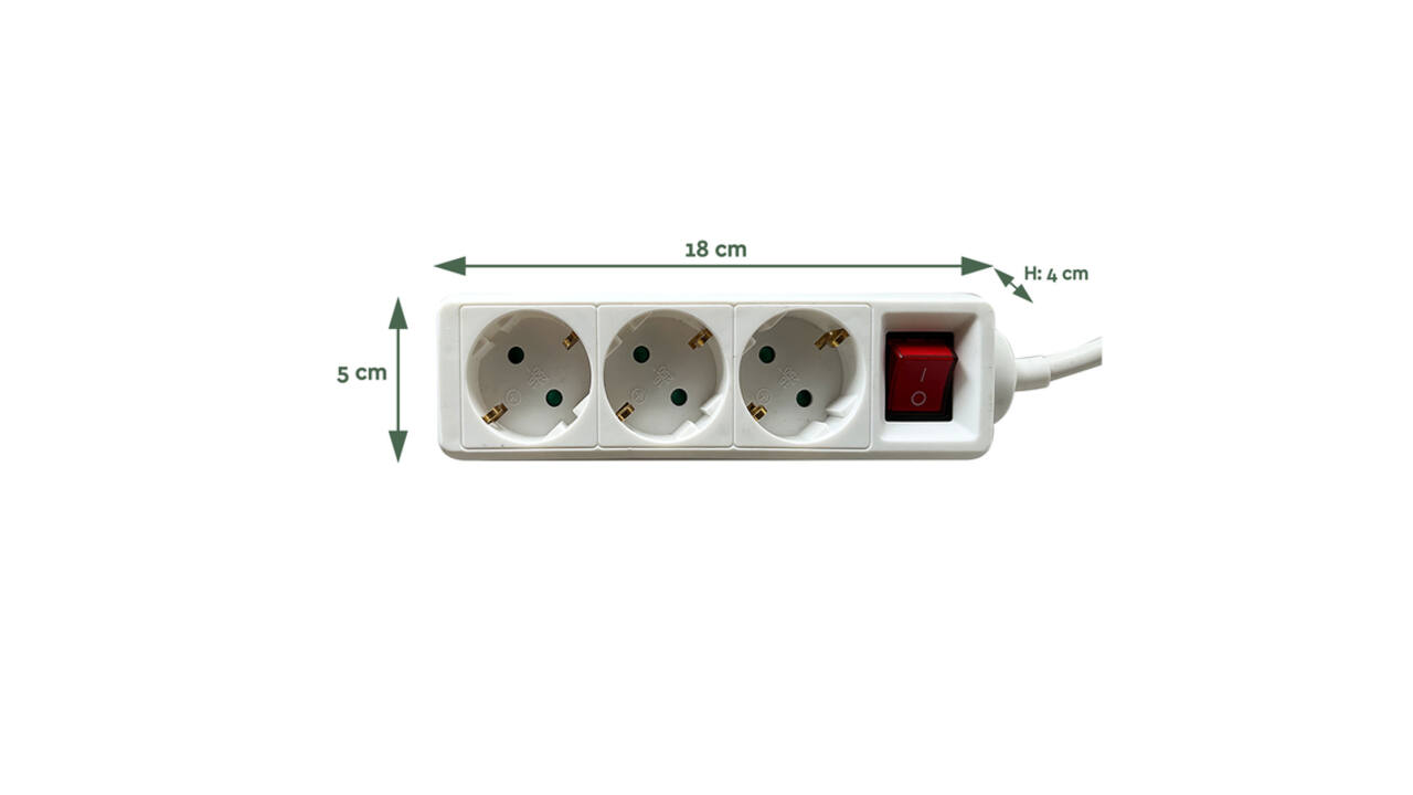 Stekkerdoos BRASQ  3 voudig 3 meter wit