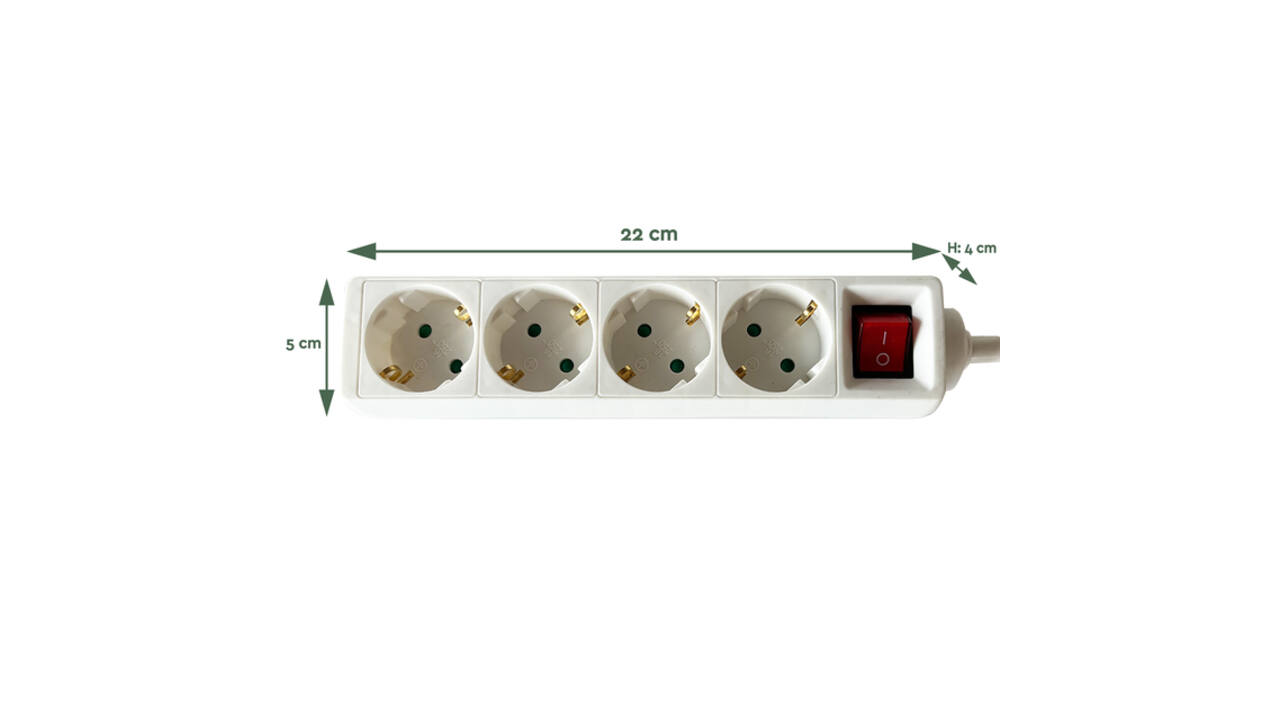 Stekkerdoos BRASQ  4 voudig 3 meter wit
