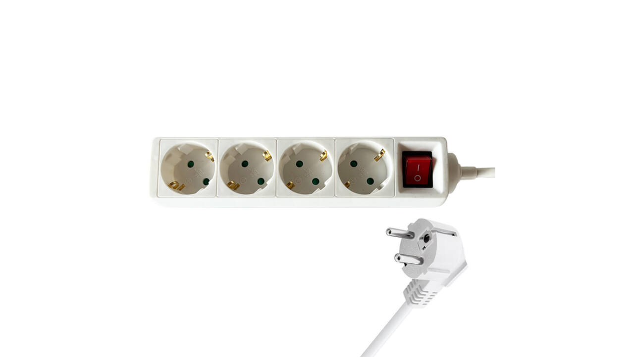 Stekkerdoos BRASQ  4 voudig 3 meter wit