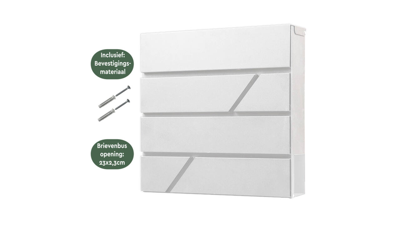 Brievenbus BRASQ PB200 Deluxe wand wit