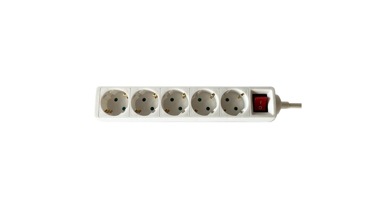 Stekkerdoos BRASQ  5 voudig 3 meter wit