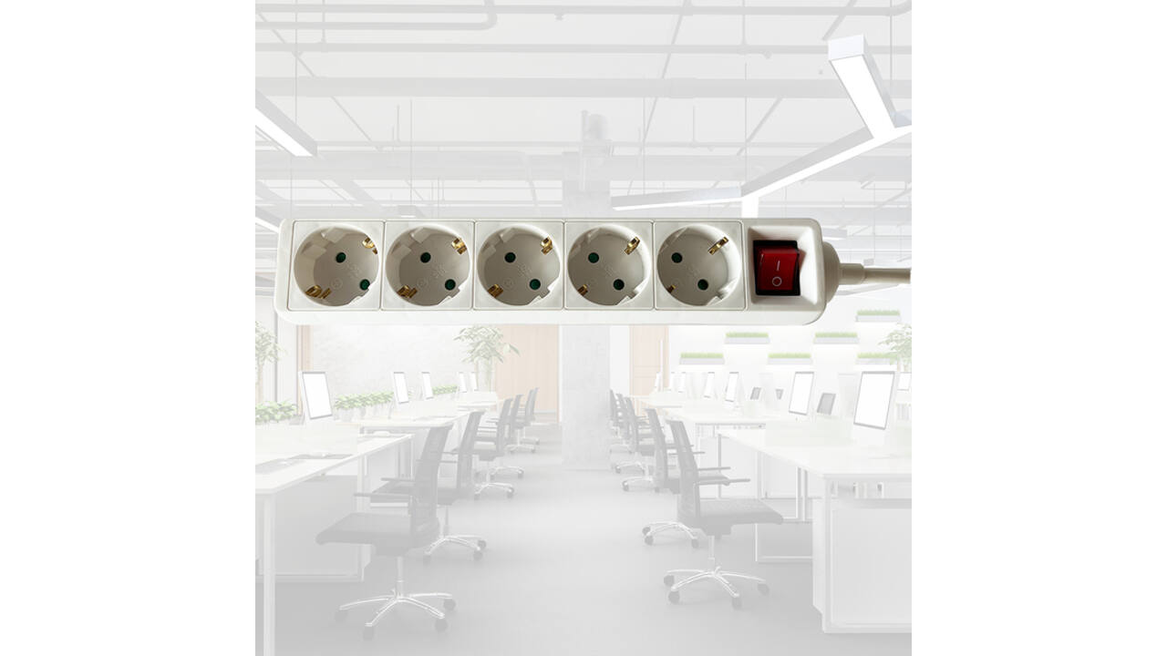 Stekkerdoos BRASQ  5 voudig 3 meter wit