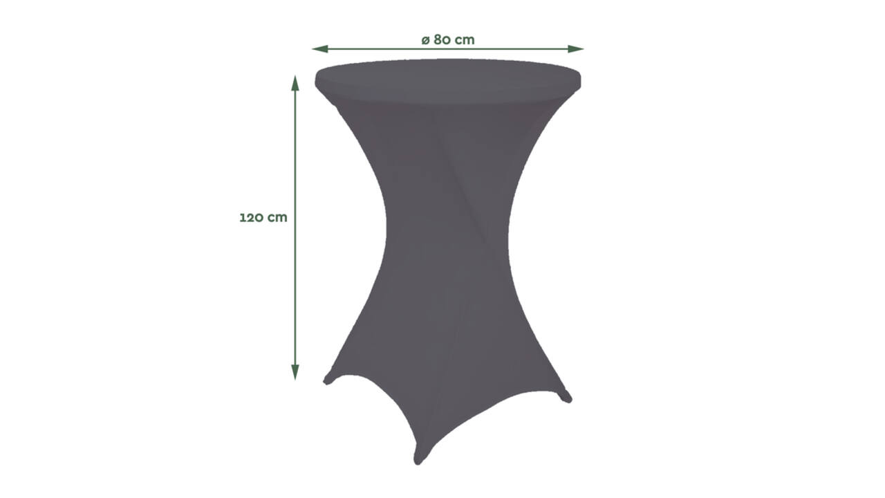 Tafelrok BRASQ voor statafel 80cm antraciet