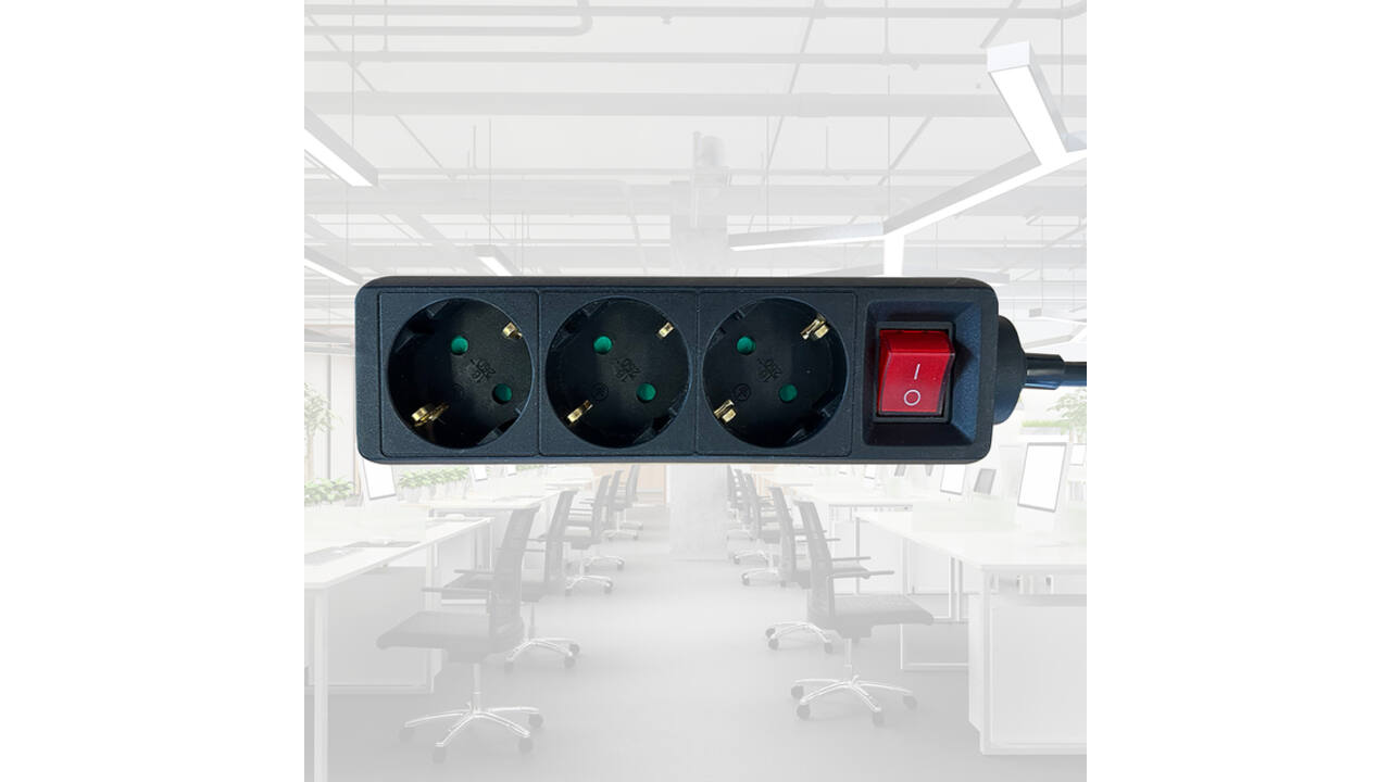Stekkerdoos BRASQ  3 voudig 1.4 meter zwart
