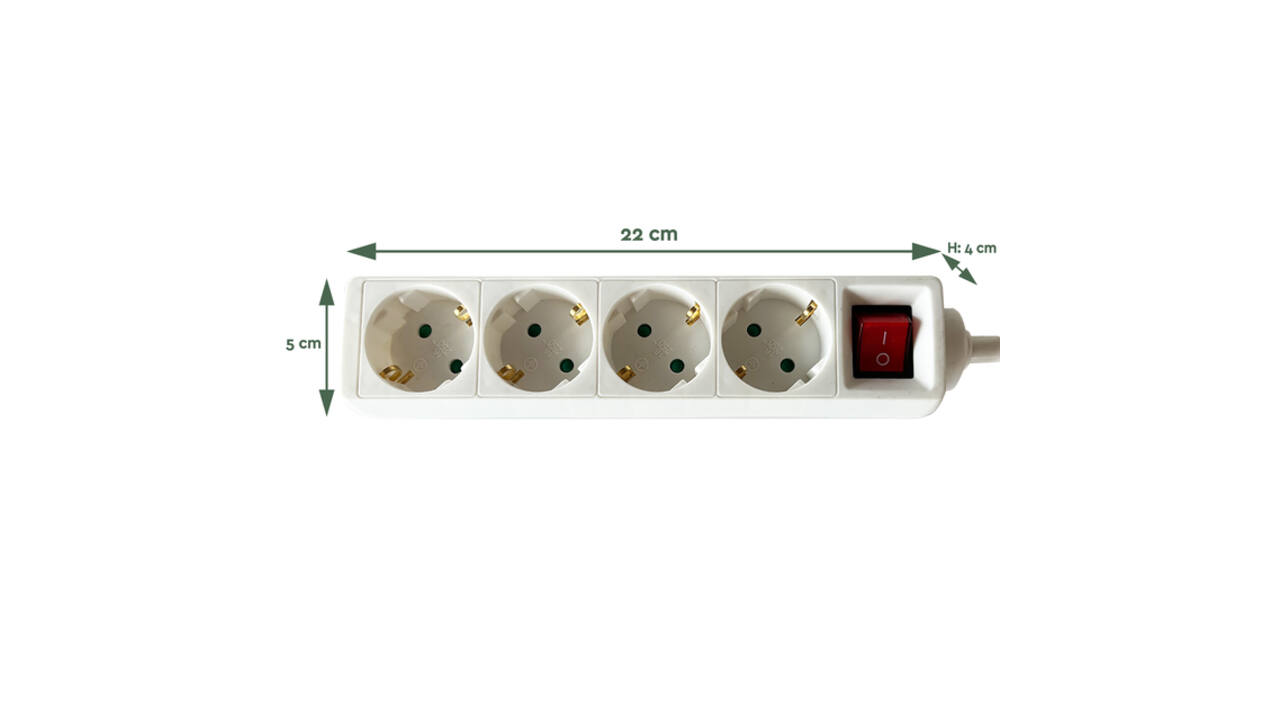 Stekkerdoos BRASQ  4 voudig 1.4 meter wit