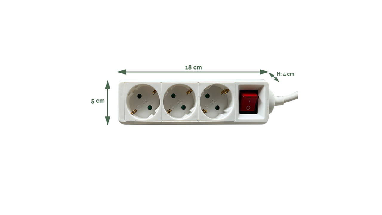 Stekkerdoos BRASQ  3 voudig 1.4 meter wit