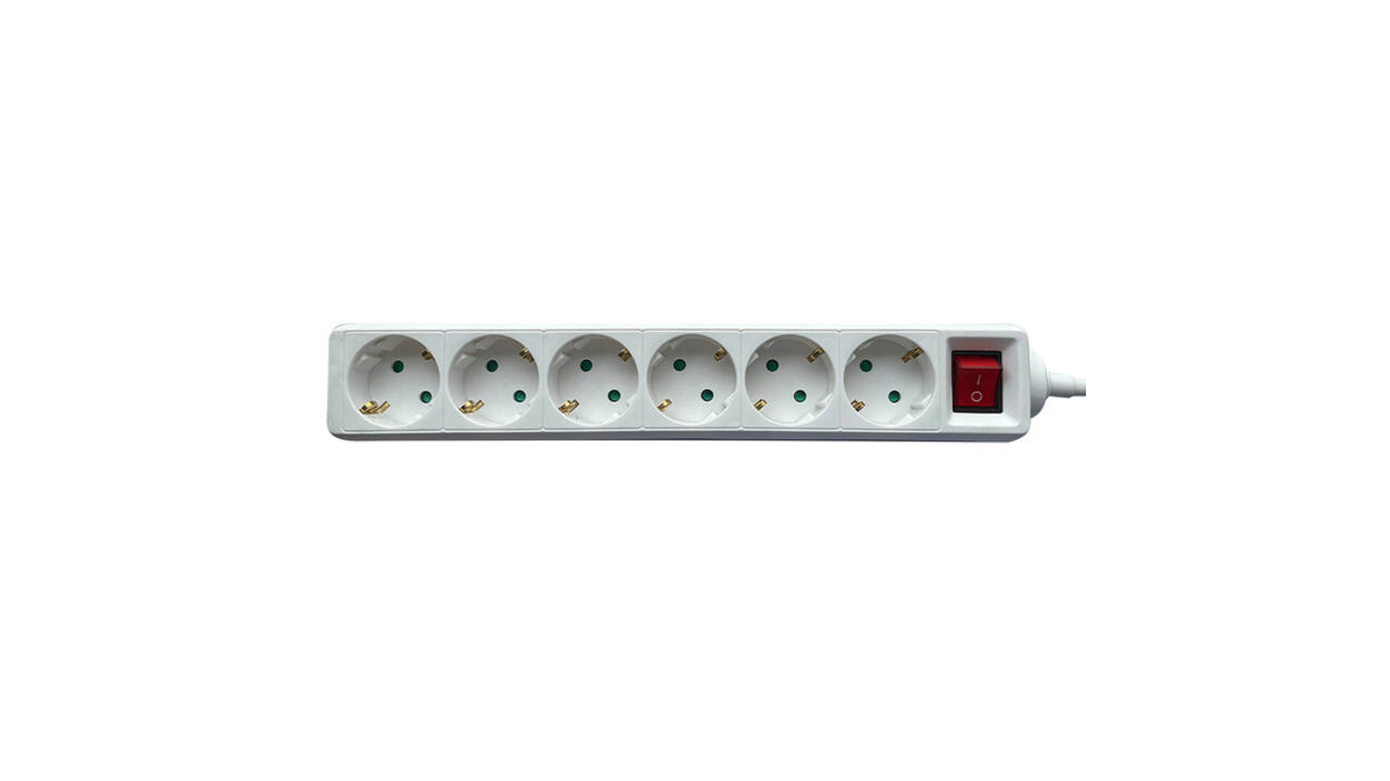 Stekkerdoos BRASQ  6 voudig 3 meter wit