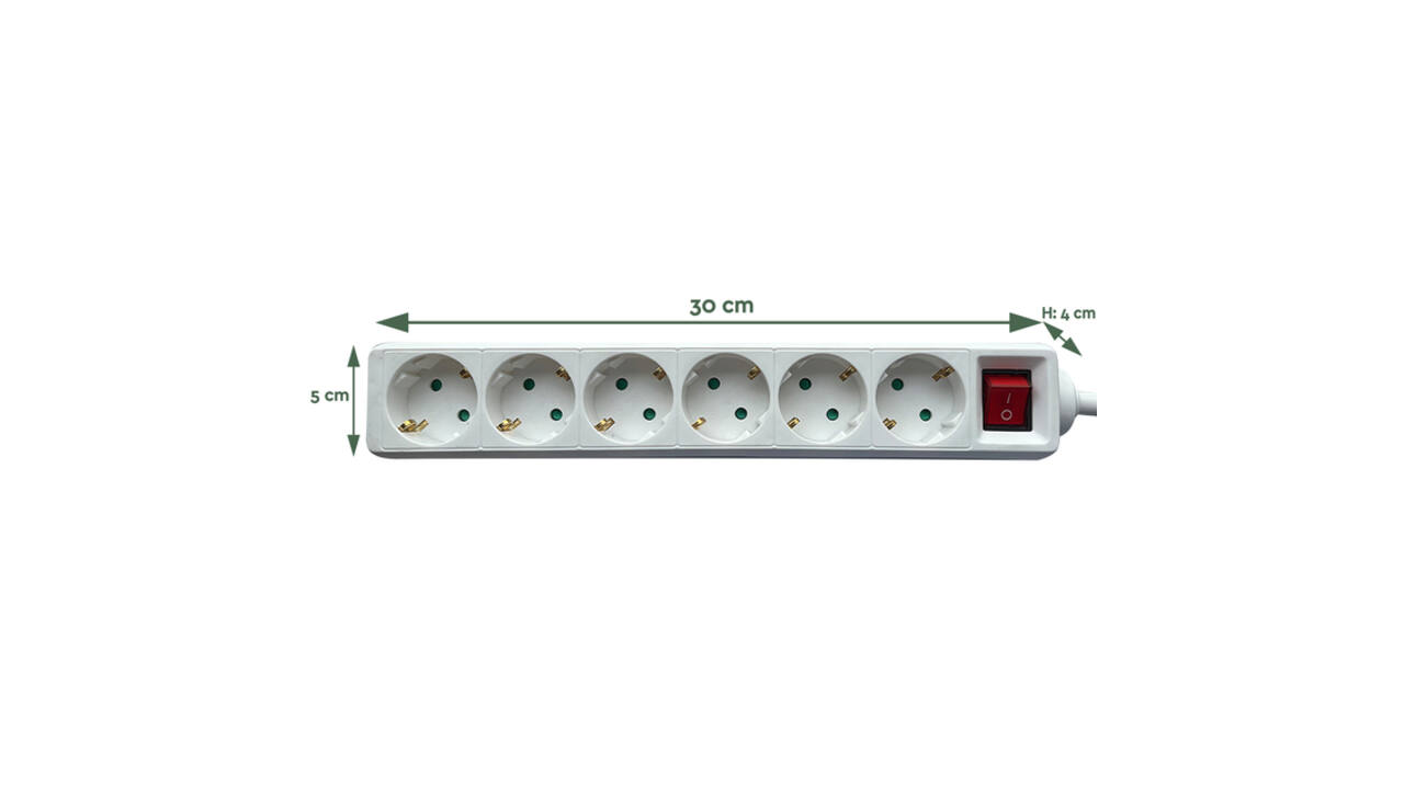 Stekkerdoos BRASQ  6 voudig 3 meter wit