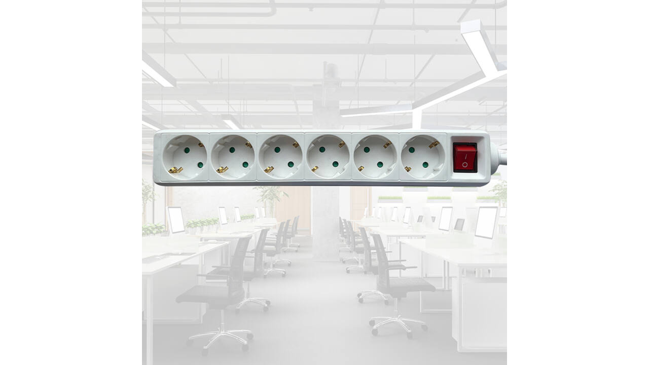 Stekkerdoos BRASQ  6 voudig 3 meter wit