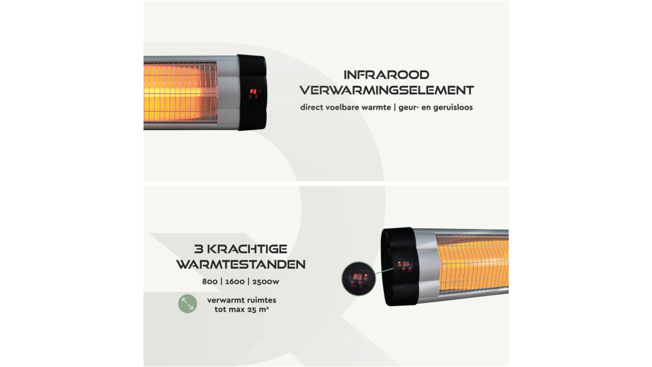 Terrasverwarmer BRASQ PHW200 hangend elektrisch met afstandbediening