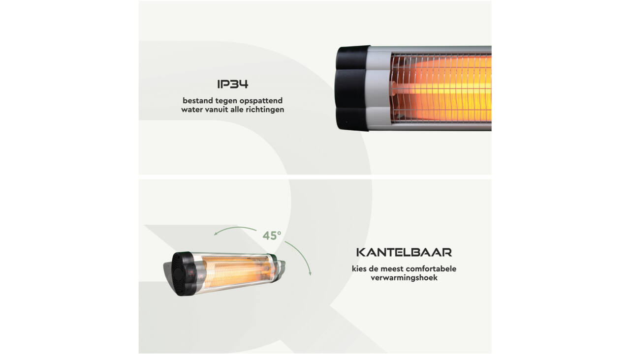 Terrasverwarmer BRASQ PHW200 hangend elektrisch met afstandbediening