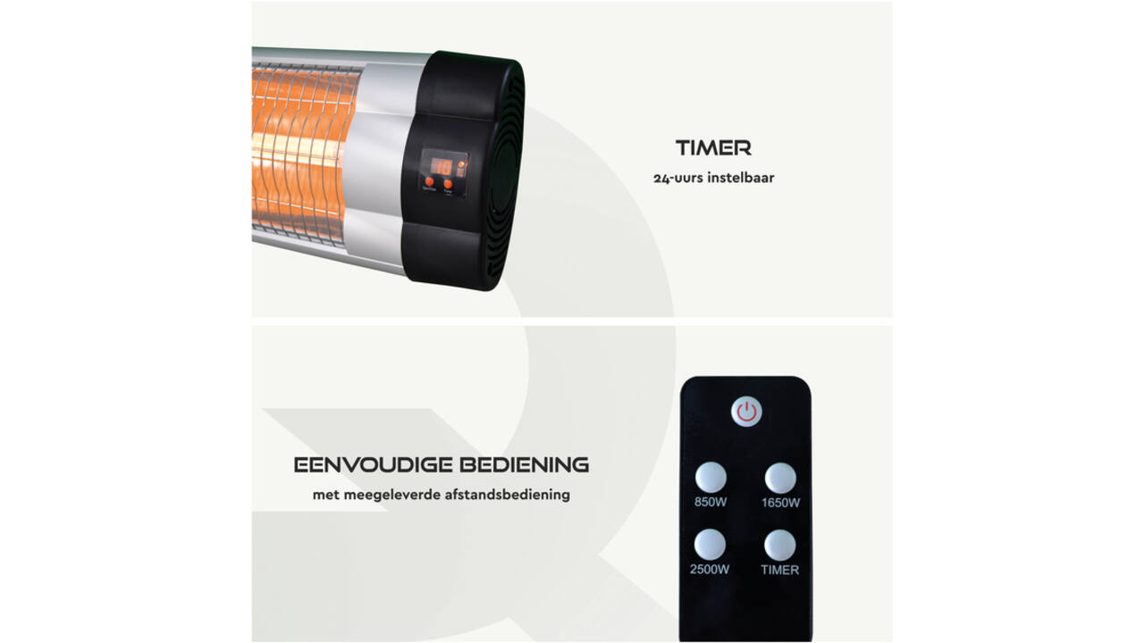 Terrasverwarmer BRASQ PHW200 hangend elektrisch met afstandbediening
