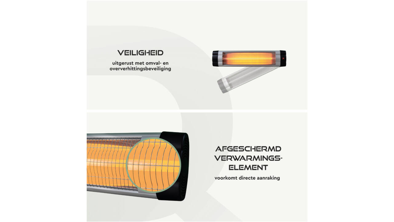 Terrasverwarmer BRASQ PHW200 hangend elektrisch met afstandbediening