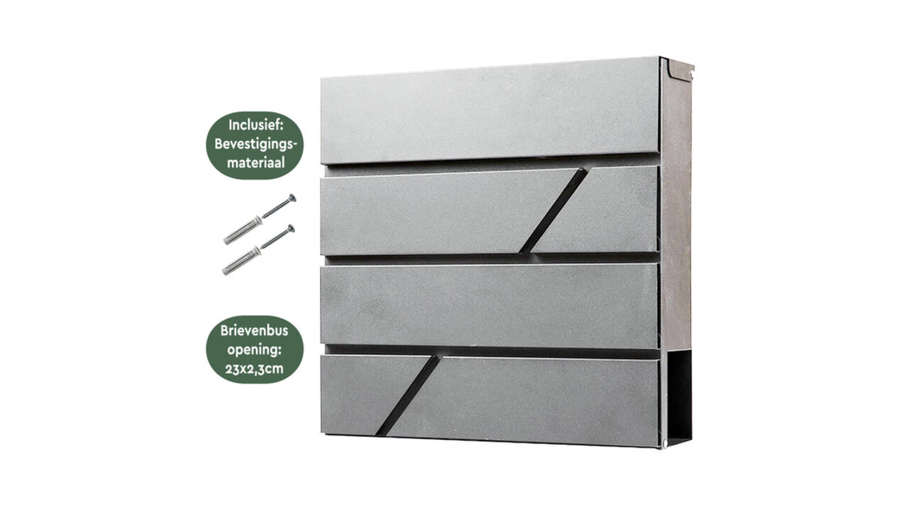 Brievenbus BRASQ PB200 Deluxe wand rvs