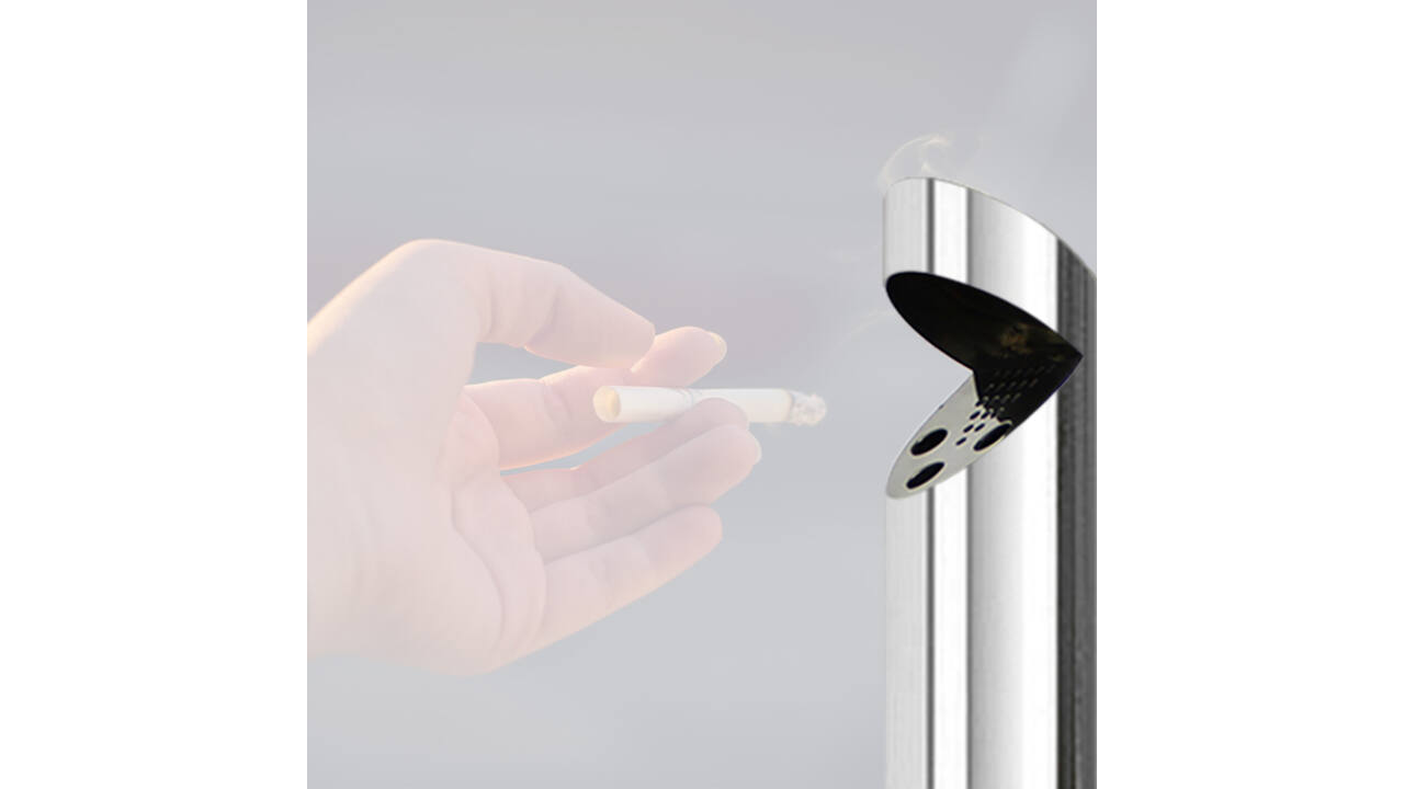 Asbak BRASQ wand AT200 RVS