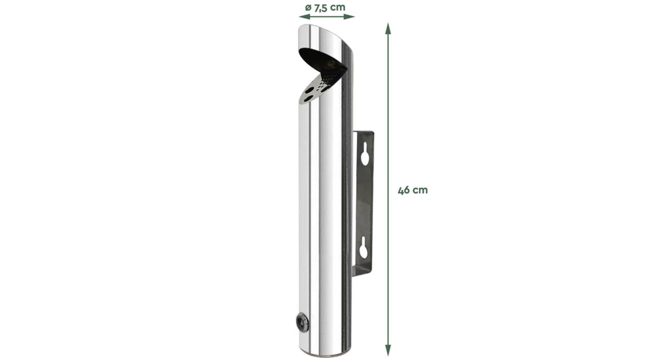 Asbak BRASQ wand AT200 RVS