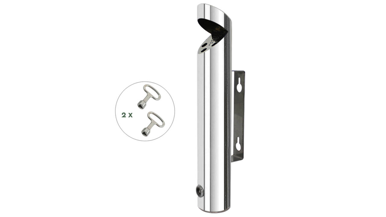 Asbak BRASQ wand AT200 RVS
