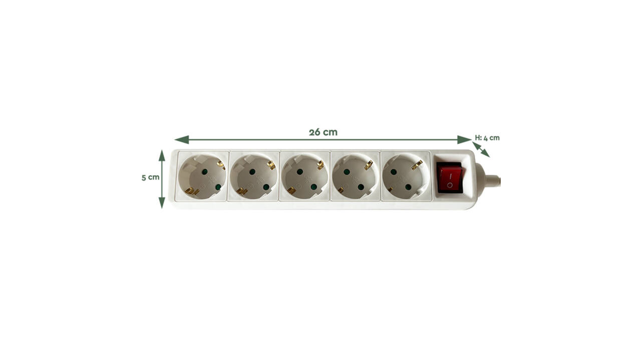 Stekkerdoos BRASQ  5 voudig 1.4 meter wit