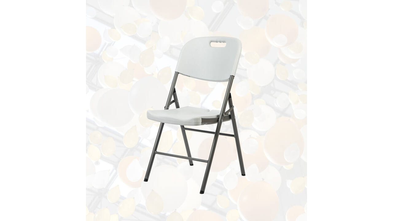 Klapstoel BRASQ FC200 wit-rvs
