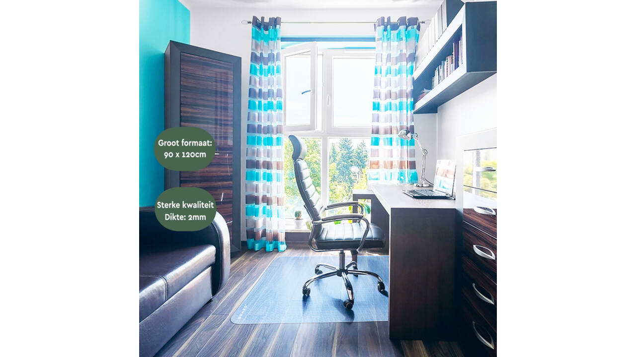 Stoelmat BRASQ PVC 90x120 voor harde vloer