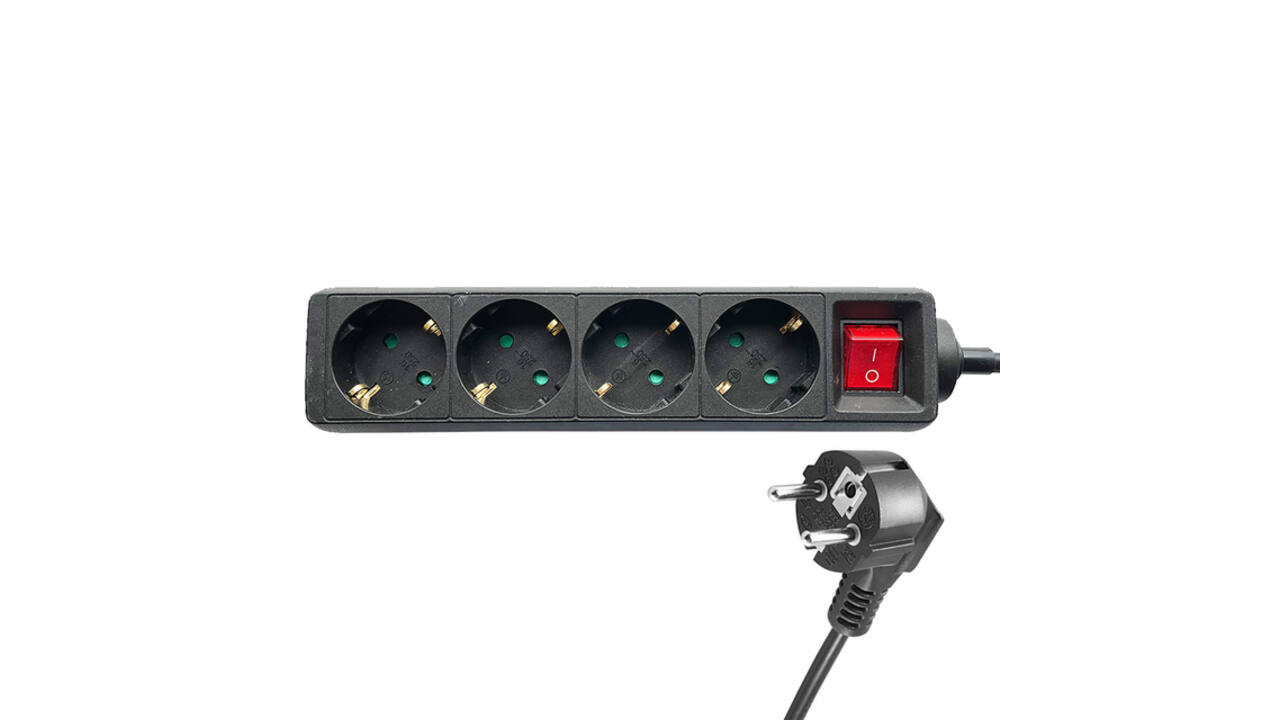 Stekkerdoos BRASQ  4 voudig 1.4 meter zwart