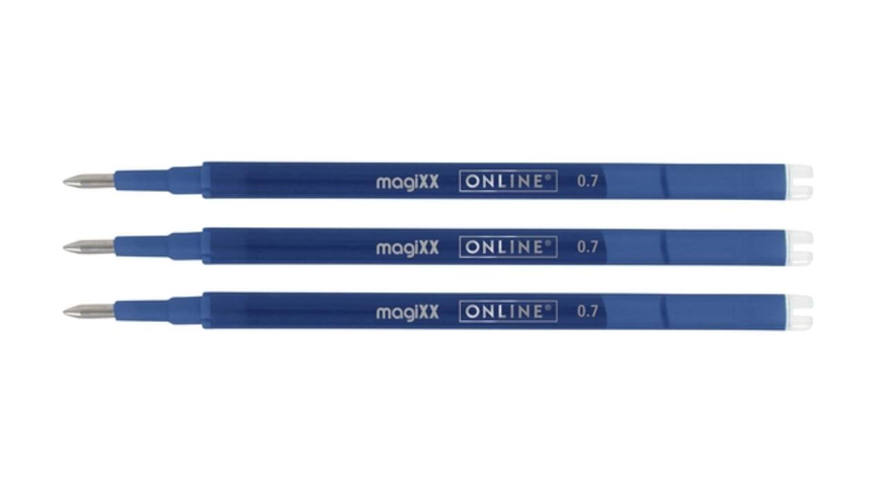 Gelschrijvervulling Online Magixx medium blauw blister à 3 stuks