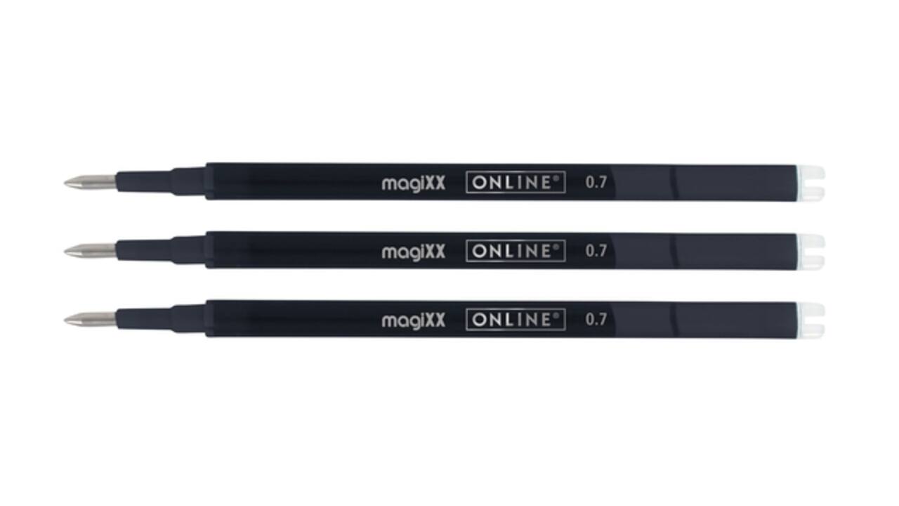 Gelschrijvervulling Online Magixx medium zwart blister à 3 stuks