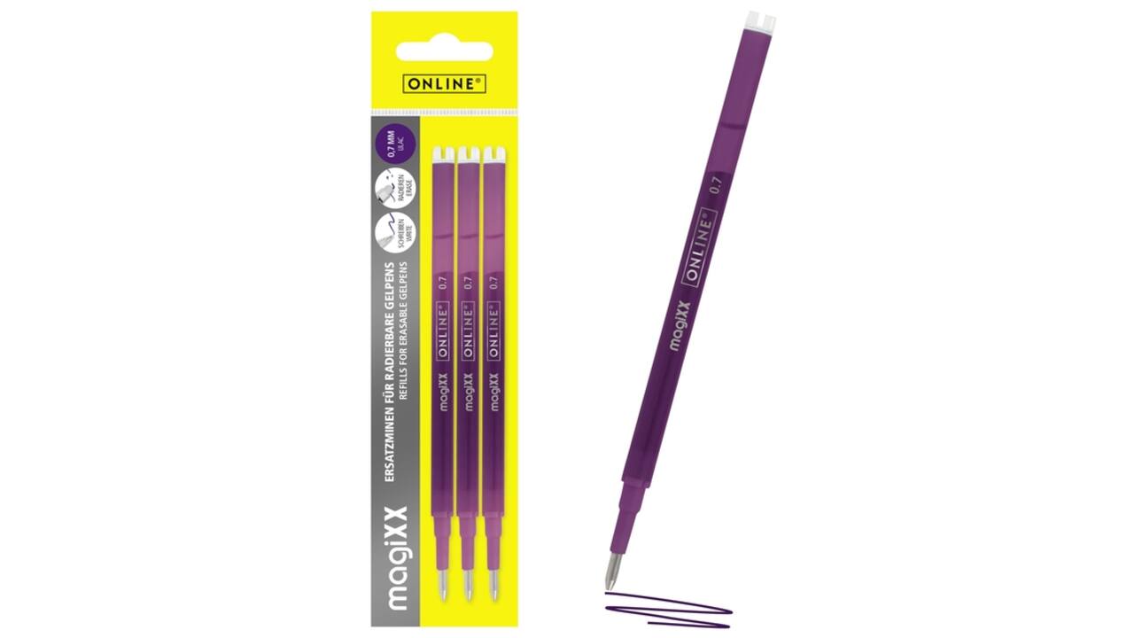 Gelschrijvervulling Online Magixx medium violet blister à 3 stuks