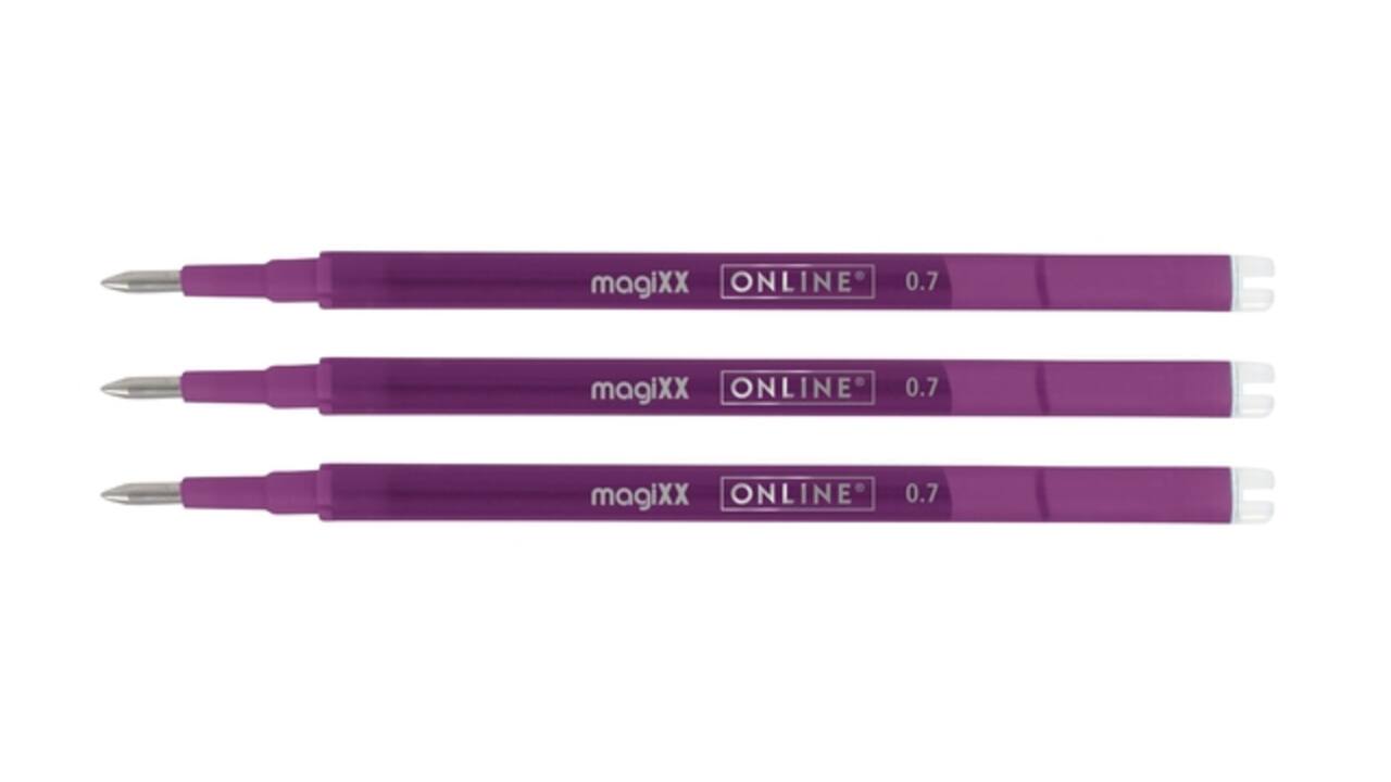 Gelschrijvervulling Online Magixx medium violet blister à 3 stuks
