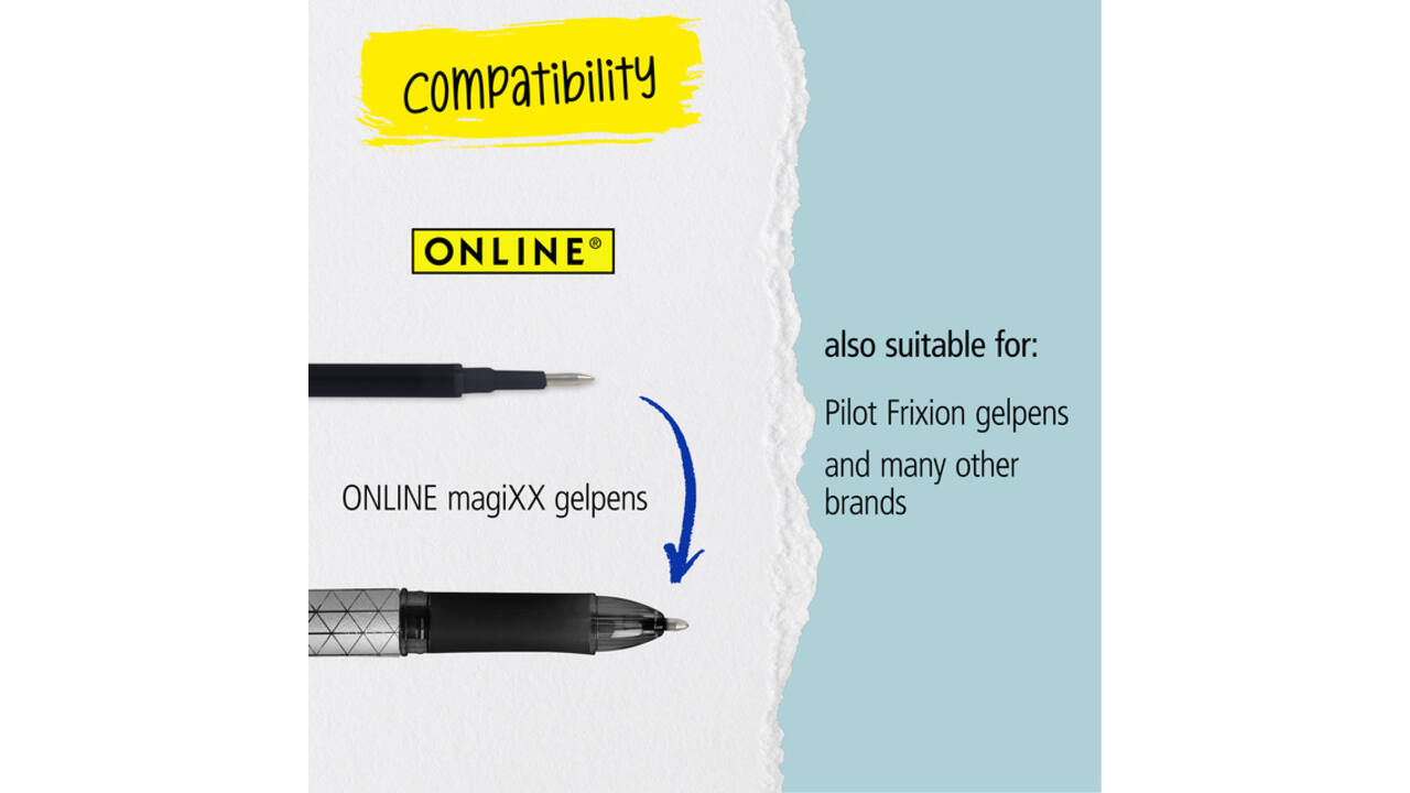Gelschrijvervulling Online Magixx medium violet blister à 3 stuks